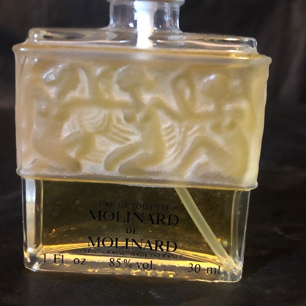 Lalique crystal bottle & Molinard de Eau De Toilette 1 oz full; lost cap! - Picture 2 of 6